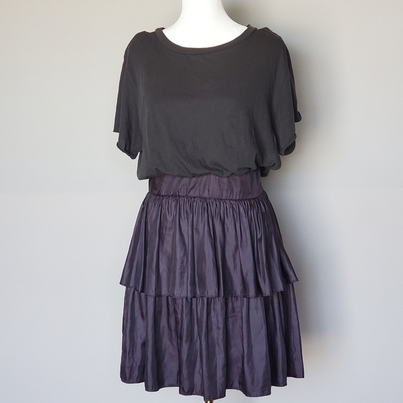 Pencey Tiered Mixed-Media Ruffled Mini Dress Size 6 - Picture 10 of 10